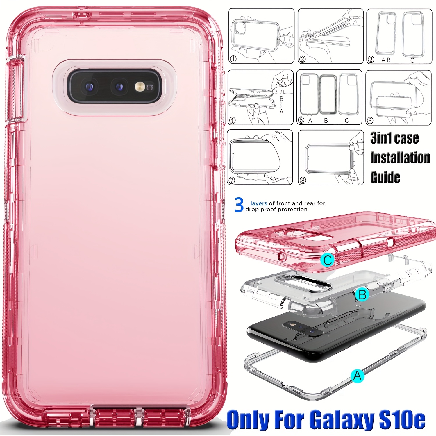 Pink S10e Galaxy Case Pink Phone Case For S10 Pink Heart Phone