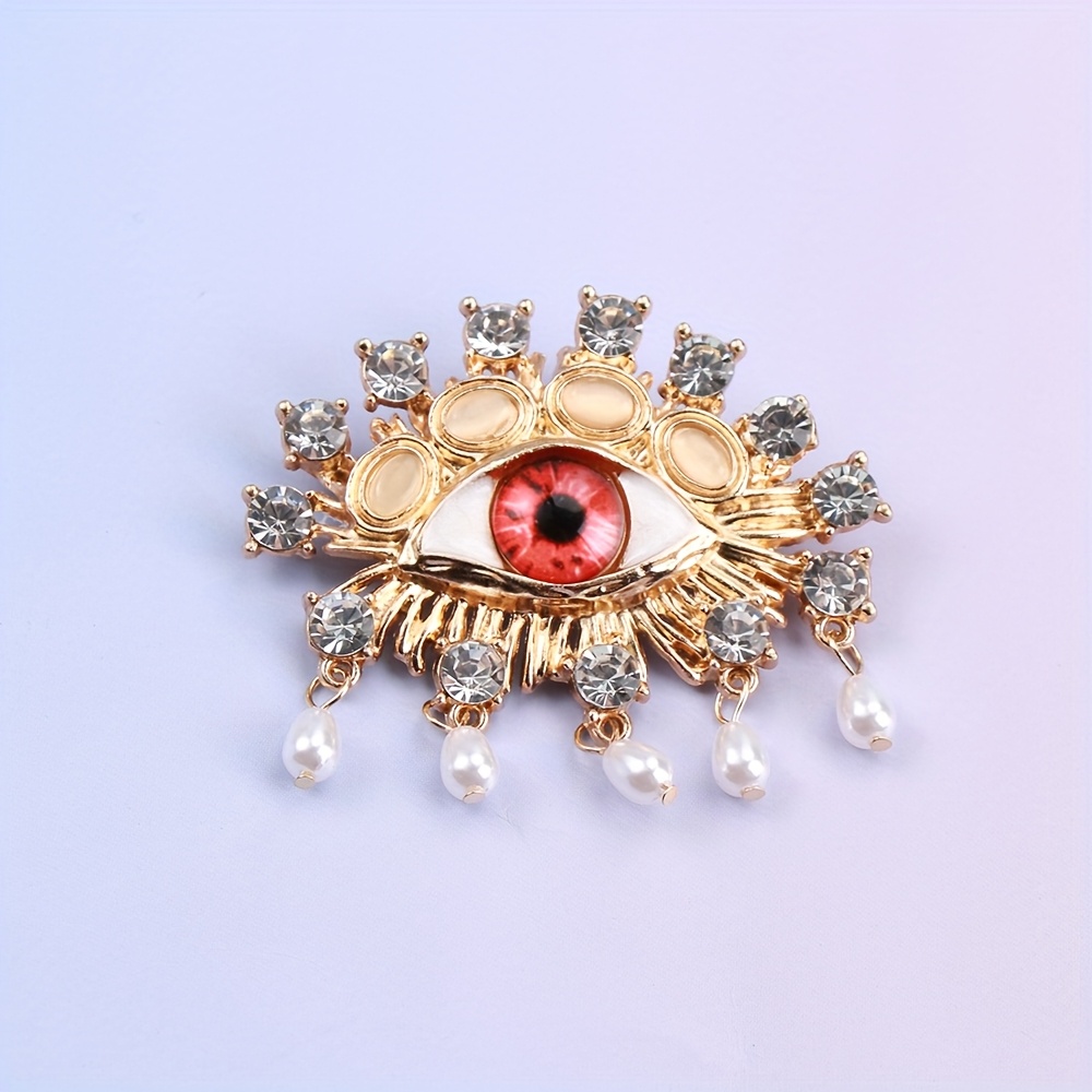 TEMU Vintage Elegante Strass Oog Broche Hof Toevoegingen Corsage Cadeau voor Mannen en Vrouwen, Kerstcadeau
