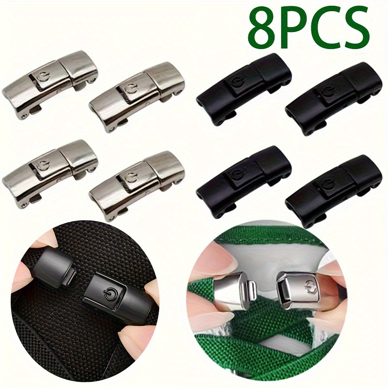 

8pcs Metal No-tie Buckles - , Locks For Fit - -to-use Accessories For Men And Women