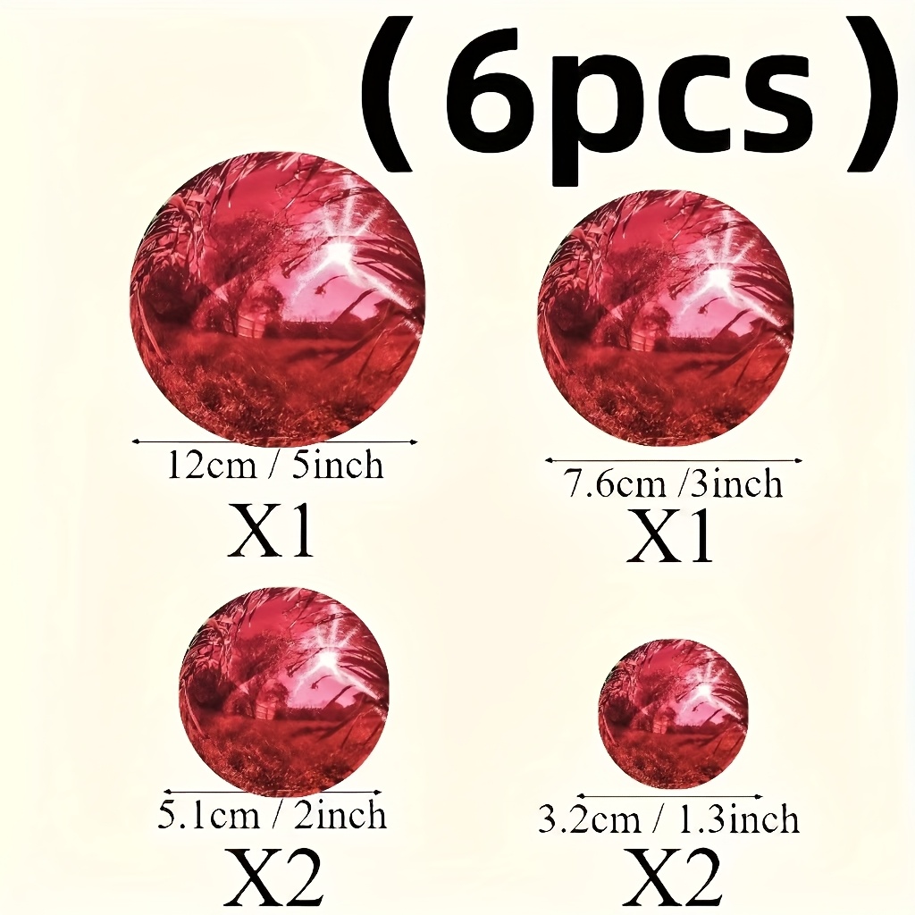 E-shop 1/6 Mischpackung, Zinnoberroter Edelstahl-Spiegelblickball. Aus hochwertigem Stahl geschmiedet mit einer hohlen, polierten Kugel, die im