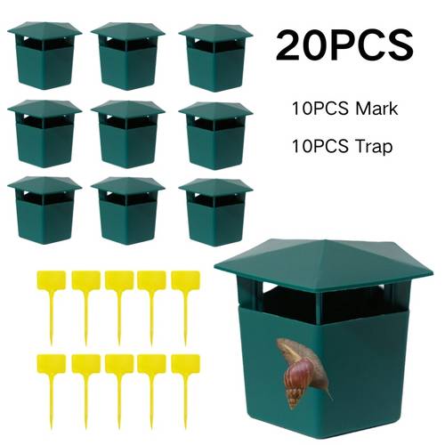 pack reusable plastic snail traps no electricity garden pest control angle design for vegetable gardens yards durable non toxic insect trap yard pest control functional design material