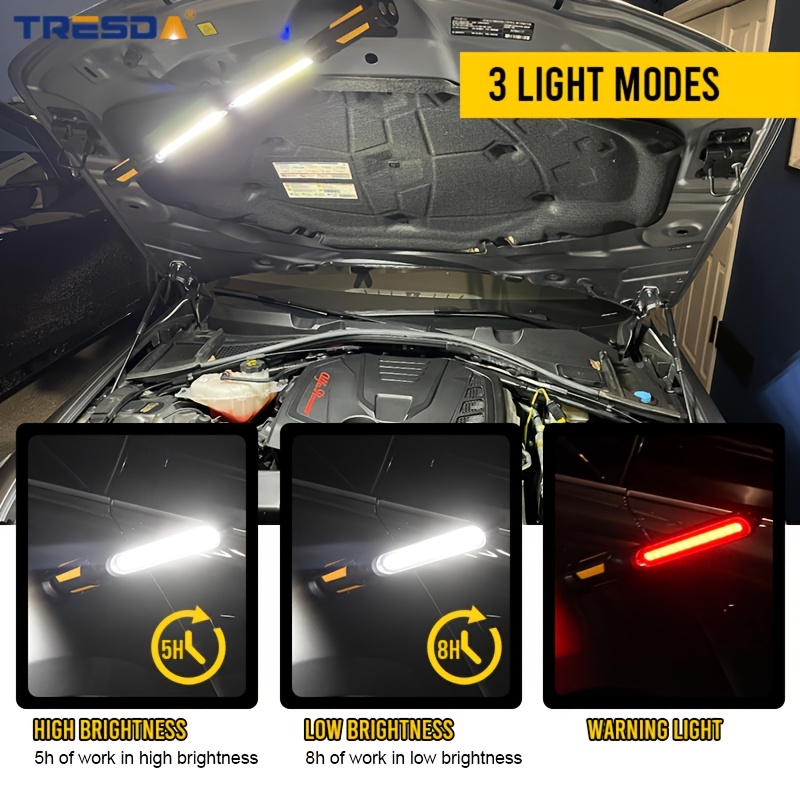 Rechargeable Cordless Magnetic LED Work Light with Magnetic Base & Hook - Portable Mechanic Light, Adjustable Brightness for Car Repair, Workshop, Emergency, Underhood, - /Outdoor Use 10 Rechargeable Cordless Magnetic LED Work Light with Magnetic Base & Hook - Portable Mechanic Light, Adjustable Brightness for Car Repair, Workshop, Emergency, Underhood, - /Outdoor Use - Image 10