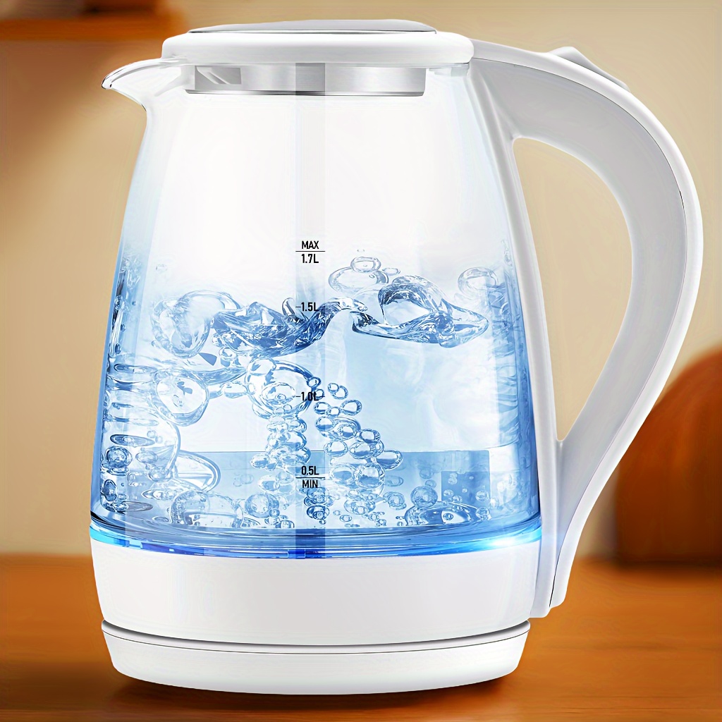 

Susteas Electric Kettle - 1.7l Hot Water Boiler - Glass Tea Kettle With Wide Opening And Led Indicator, Auto Shut-off And Boil-dry Protection