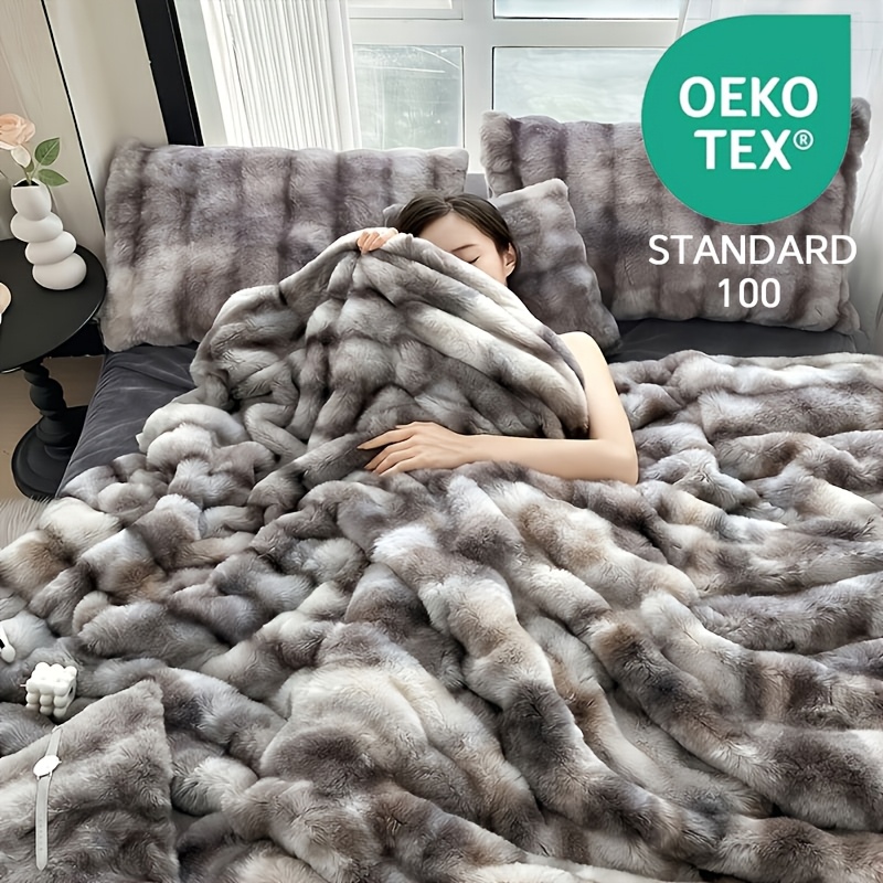 E-shop Übergroße Decke, -TEX, doppellagig verstärkt mit moderner Webtechnologie, maschinenwaschbar, ultraweiche Plüschdecke für Sofa, Camping &
