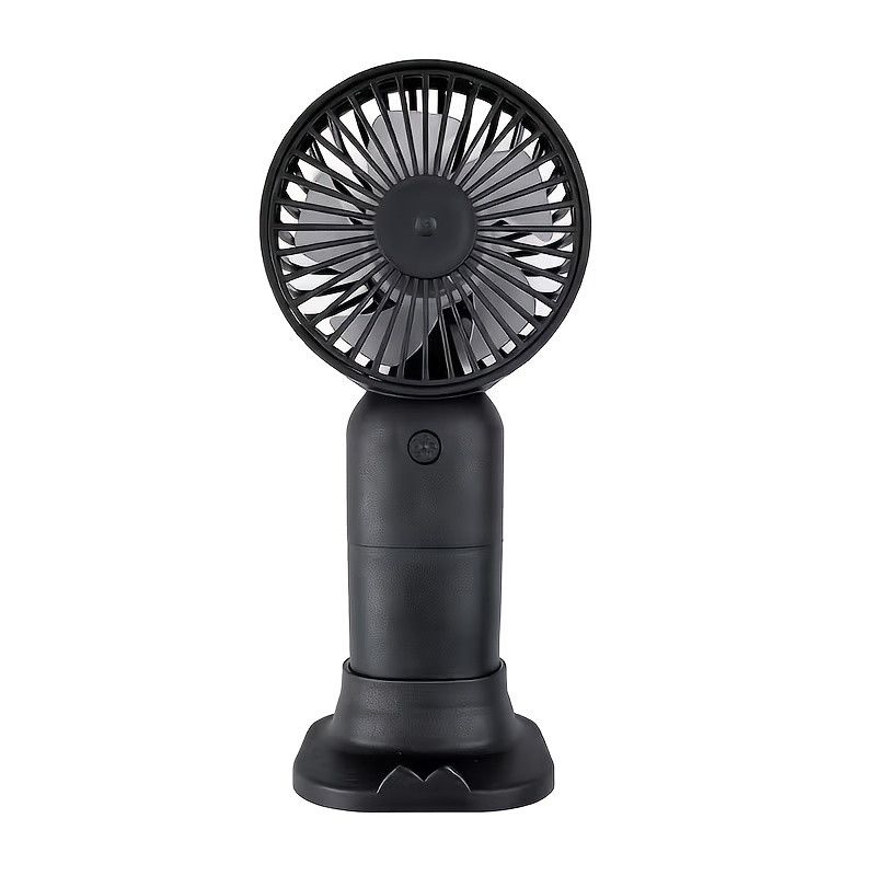 Image of 2026 New Handheld Fan | Portable Rechargeable Usb Fan With Phone Holder Stand | 3-speed Quiet Personal Fan Suitable For Travel, Office, Summer - Black
