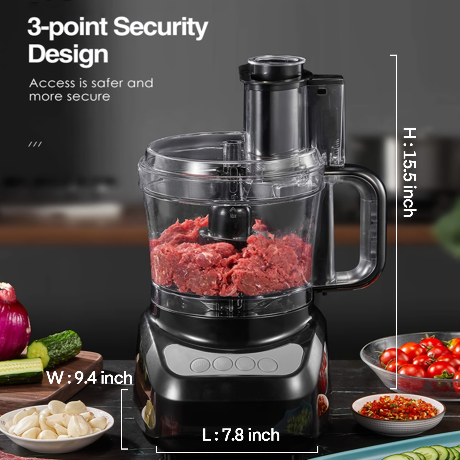 12 cup food processor 6 functions for chopping slicing shredding purees dough details 0