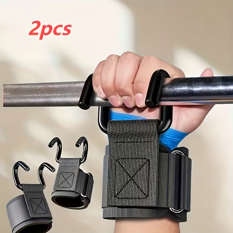 2pcs Widened Weightlifting Grips Hooks, Pull-Up Assist Wrist Straps, Dumbbell/Barbell Training Aid Equipment, Deadlift Booster, Suitable for Daily Fitness Exercises, Gym Accessories, Sports Accessories