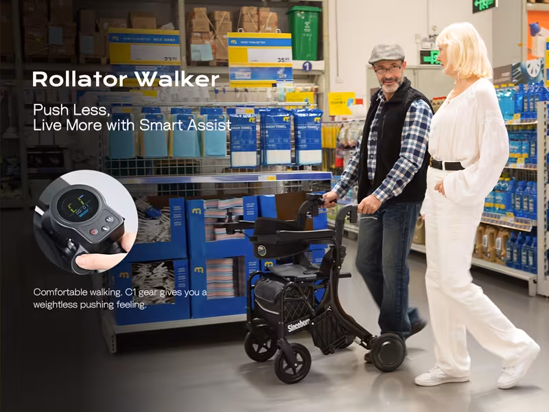 4in 1 rollator walker electric wheelchair combo electric rollator walker with foldable lightweight transport wheelchair 600w magnesium alloy motor ideal for elderly rehab Product details 2