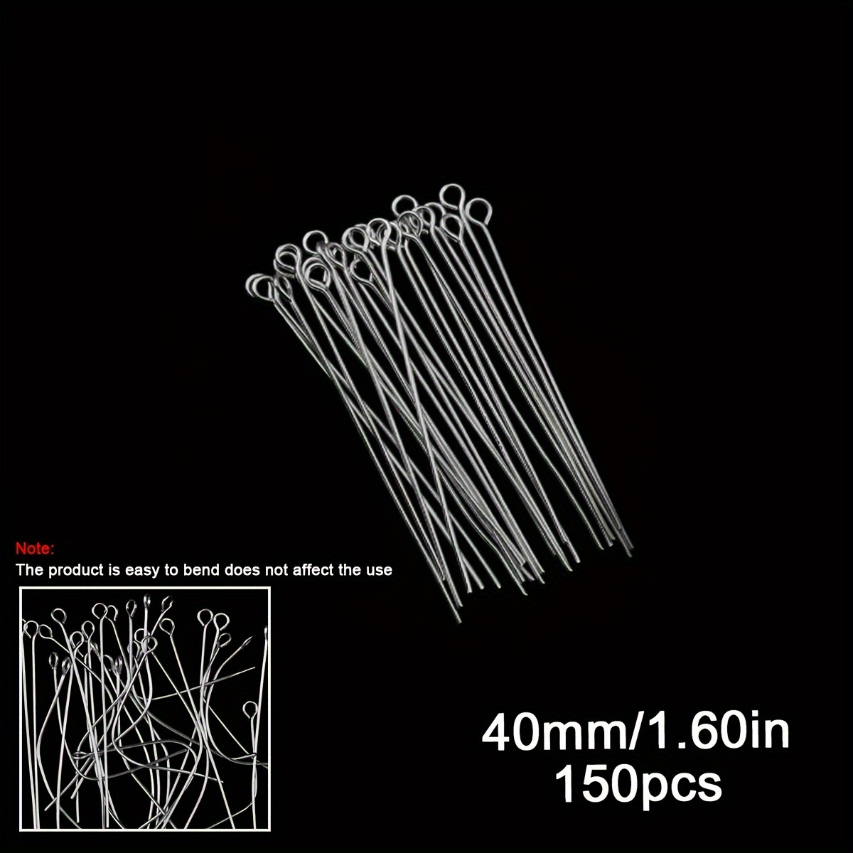TEMU 150 piezas de agujas de abalorios flexibles de 9 de /35/40/50 mm para manualidades de joyería DIY, accesorios y herramientas