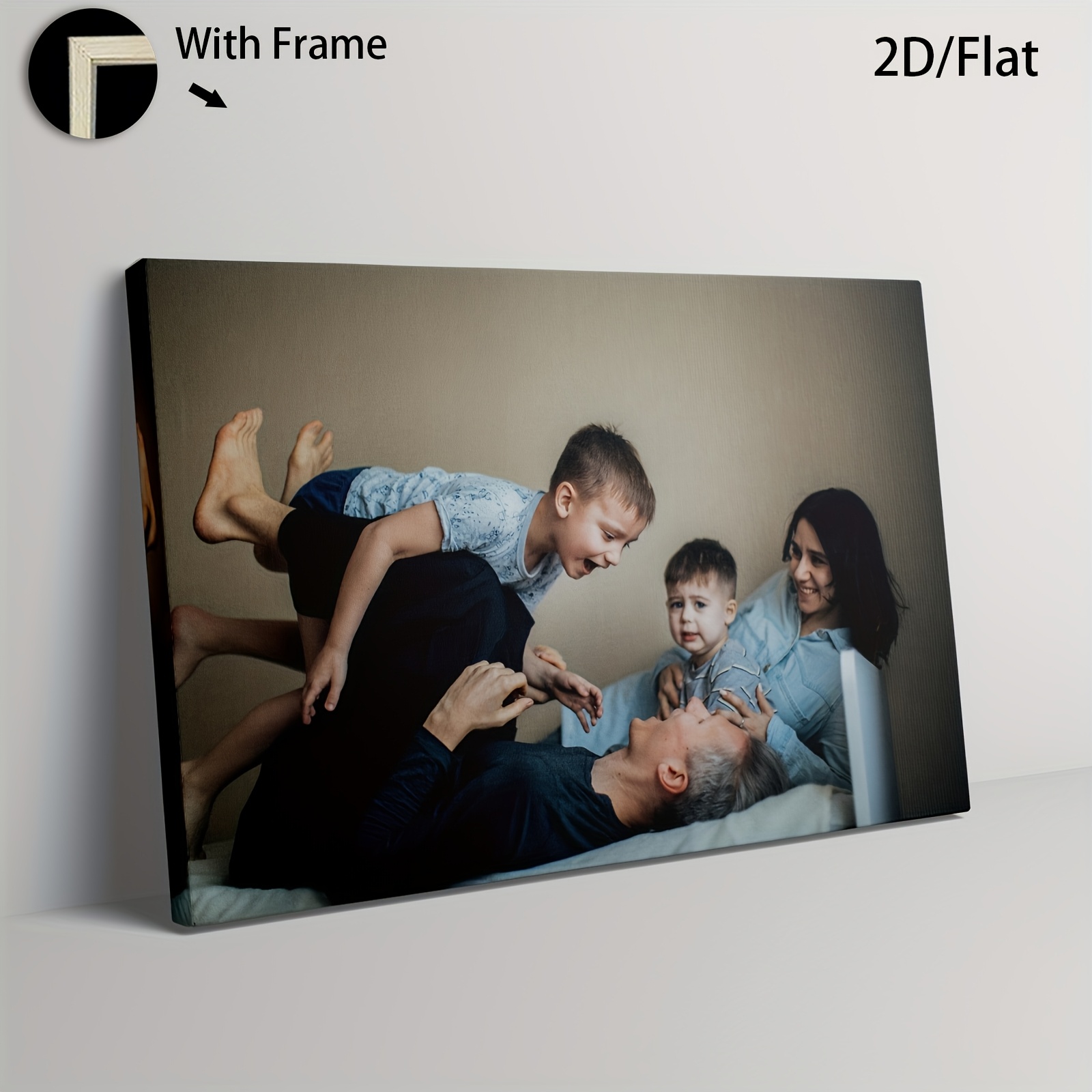 E-shop 2D Flach, 2D Flach, 1 Stück Gerahmtes Kreatives Leinwanddruck Poster, Benutzerdefinierter Fotodruck, Personalisierte Foto Leinwand Wandkunst,
