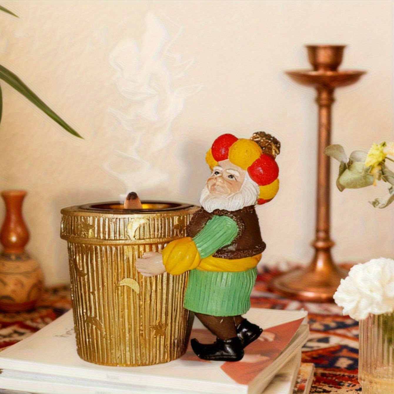 1pc handcrafted  ern figure resin sculpture incense holder hand painted hand made   statues for home garden art ramadan easter christmas thanksgiving gifts no scent burner only durable resin cultural decor Product details 7