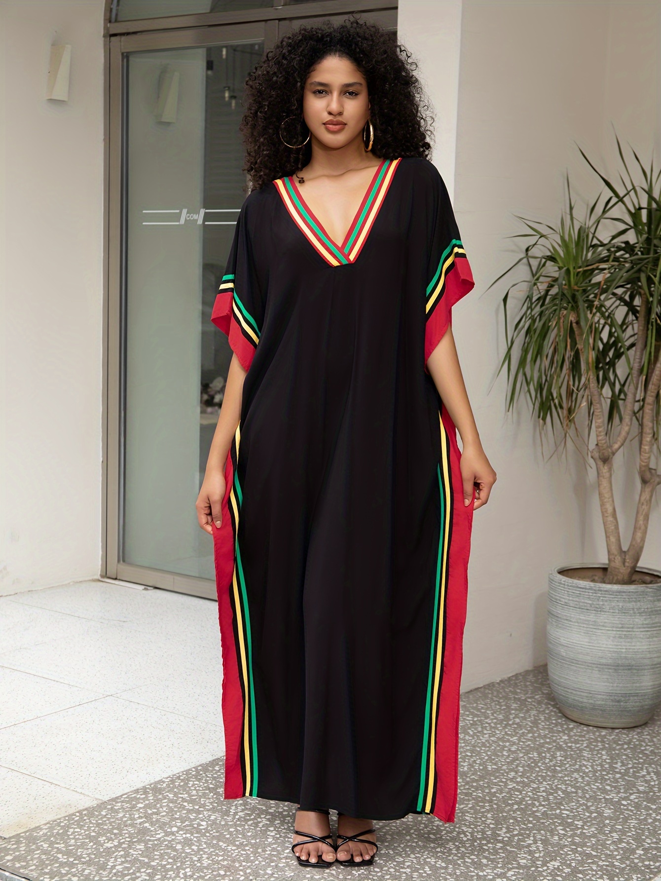 outfit women momo dresses kaftan dresses pockets - Temu