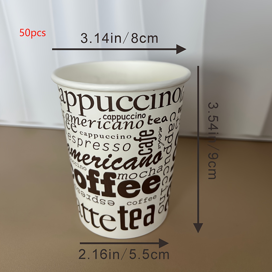 40/50pcs 8oz/12oz Thickened Disposable Paper Cup, Coffee Cup, Milk Tea Cup, Household And Commercial Drinking Water Cup, Tea Cup, Coffee Cup, Beverage Cup, Food Grade