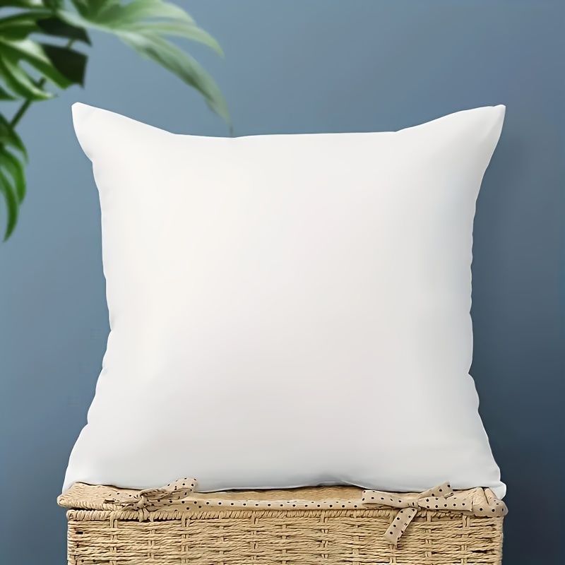 

Classic White Polyester Pillow Insert 18x18" - Dry Clean Only, Solid Pattern, Knit Fabric, No Embellishment, Zippered, All-season Multipurpose With Soft Sanded Finish, Fluffy 450-500g Filling