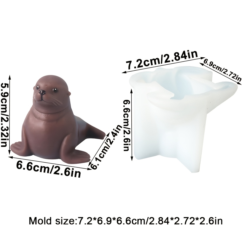 TEMU Moule en silicone pour bougie Lion de mer 3D , outil de façonnage de bougie en marin fait main