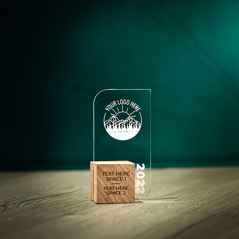 TEMU Leaf Personalized Wooden Acrylic - Custom Name/text/ Medals Suitable For, Competitions, Events, Corporate Awards, Christmas, New Year Gifts -
