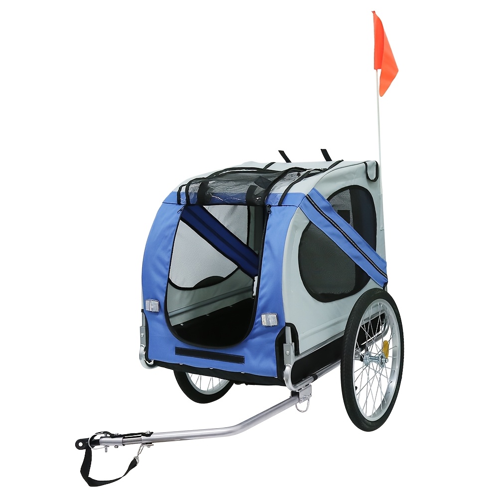 TEMU Bike Trailer For Dogs And Cats, 3-door Trailer With 45kg Capacity, 137cm Long Bicycle Pull-along Carrier For 2 Pets, Options
