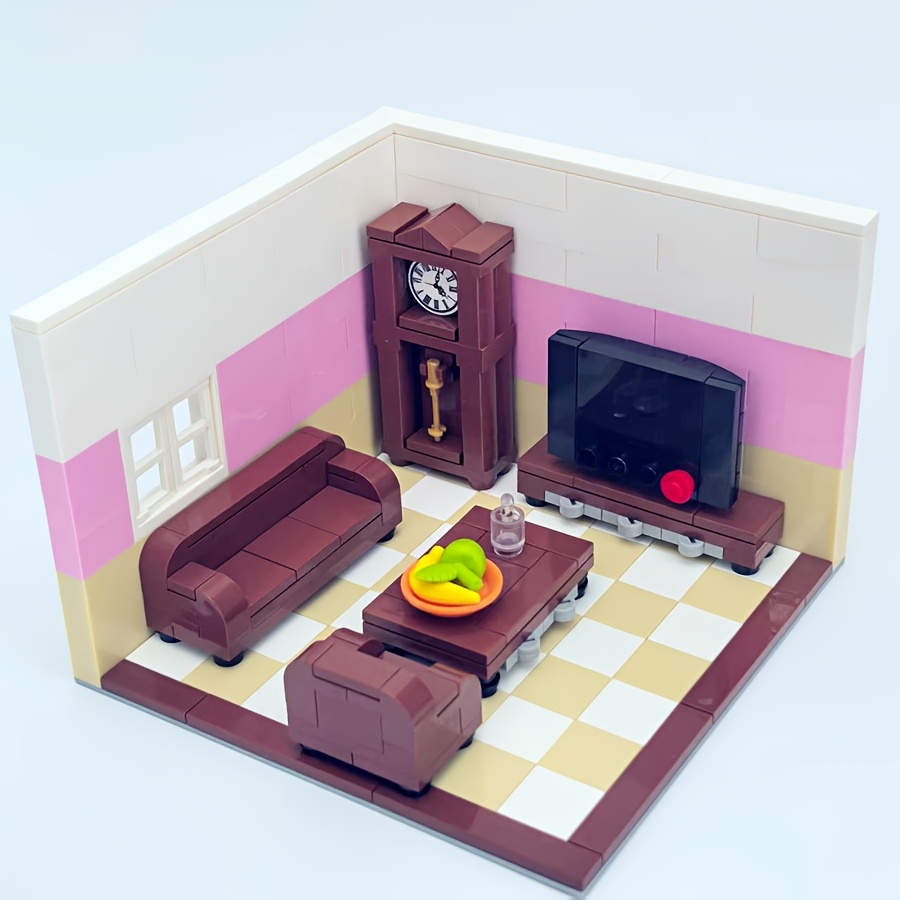 Mini Living Room Set Sofa Table Clock Home Decor Display Desktop Ornament