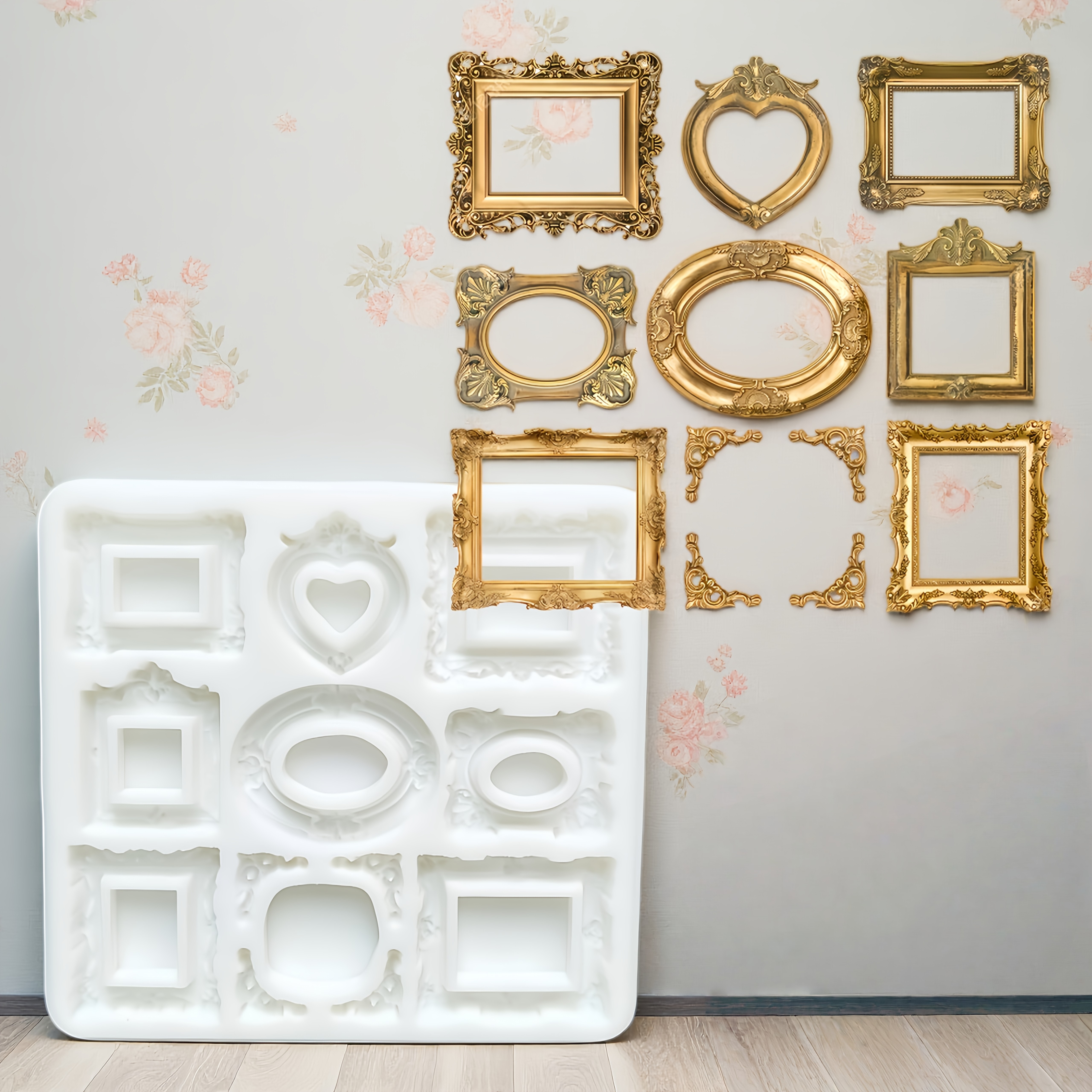 Image of 1pc, Embossed Photo Frame Gummies And Sugar Flipping Molds, Photo Frame Shaped Cake Molds, Specialty Photo Frame Baking Tools, Handmade Molds