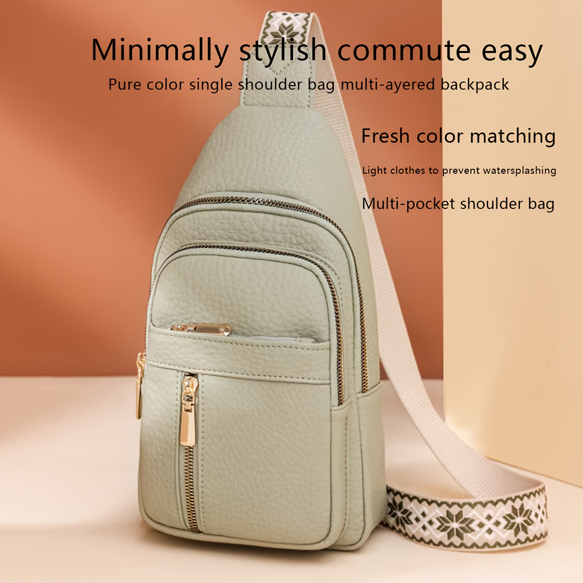 TEMU Ladies' Adjustable Shoulder Strap Backpack, Large Capacity Handbag - Durable Zipper Closure, Storage Layer, Perfect Gift For Women And. Backpack Purse For Women