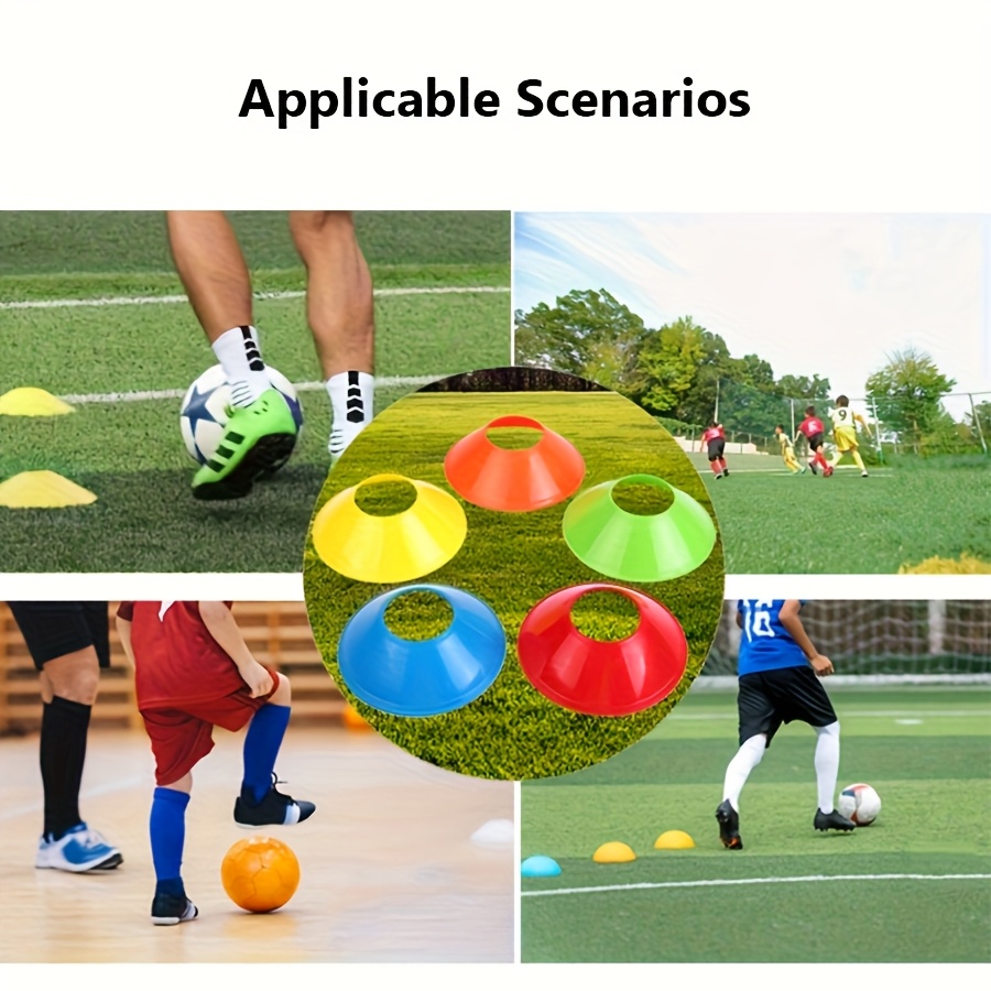 50er-Pack Kleine Mehrfarbige Kegel für Geschwindigkeits- und Beweglichkeitstraining – Langlebige Plastik-Hindernismarker für Fußball, Basketball & Football Übungen – Tragbare Feld- und