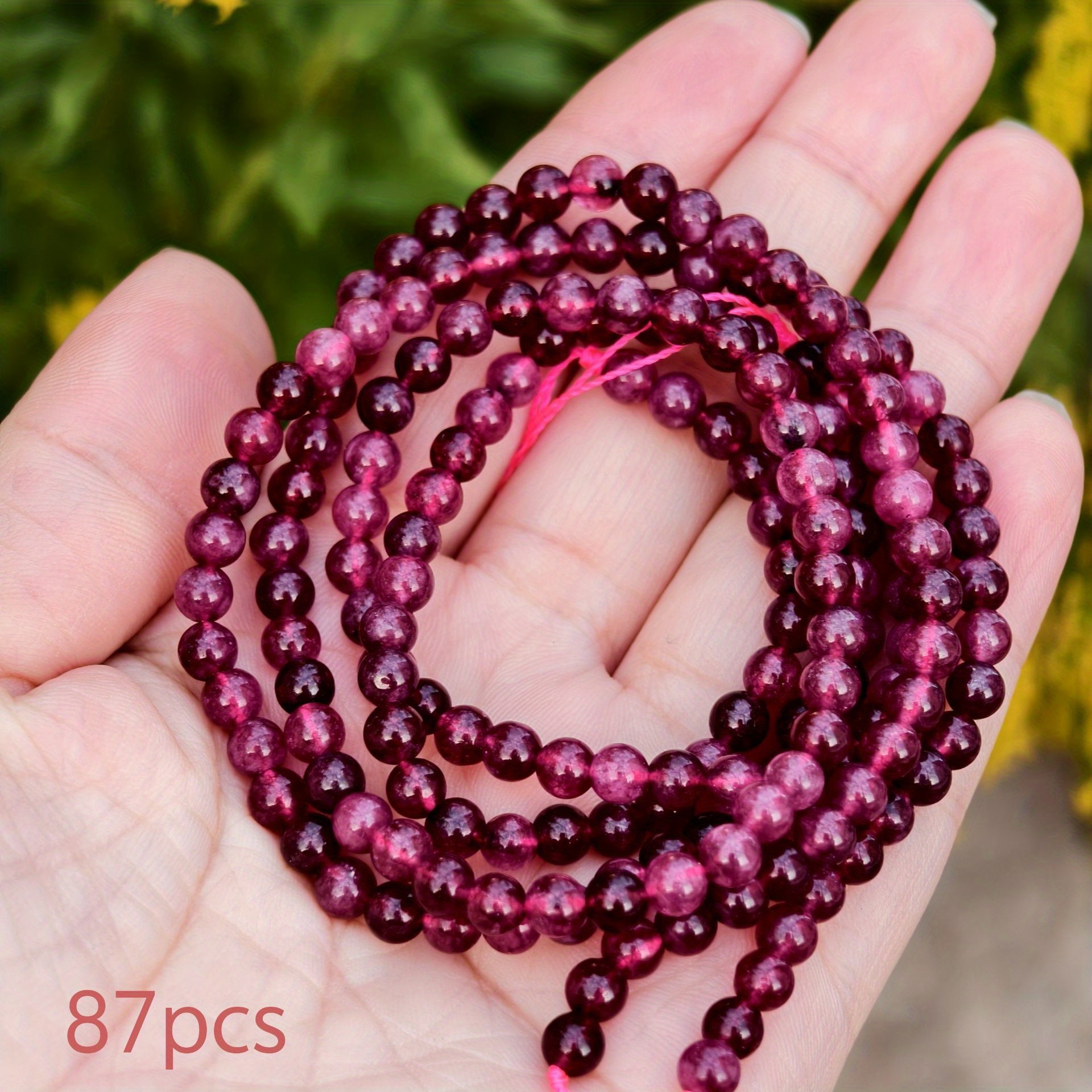 TEMU 4/6/8/10mm Natural Chalcedony Loose Beads, Suitable For Bracelets, Necklaces, Earrings - Durable Craft Materials For Jewelry Making And Crafts,