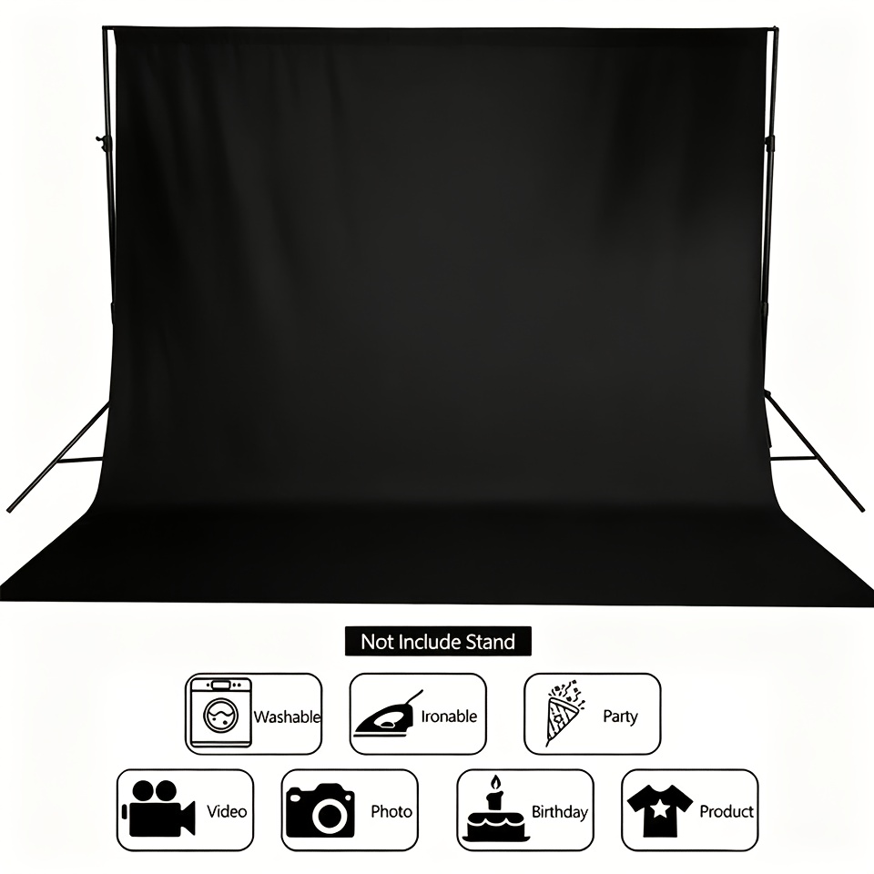 Black Photo Background Cloth - Large Studio Backdrop