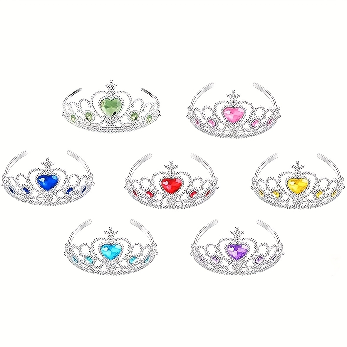 

7pcs Crown Set, Princess Dress Up Costume Birthday Party Favors Crown, Hair Accessories, Birthday Accessories Birthday Party Hat