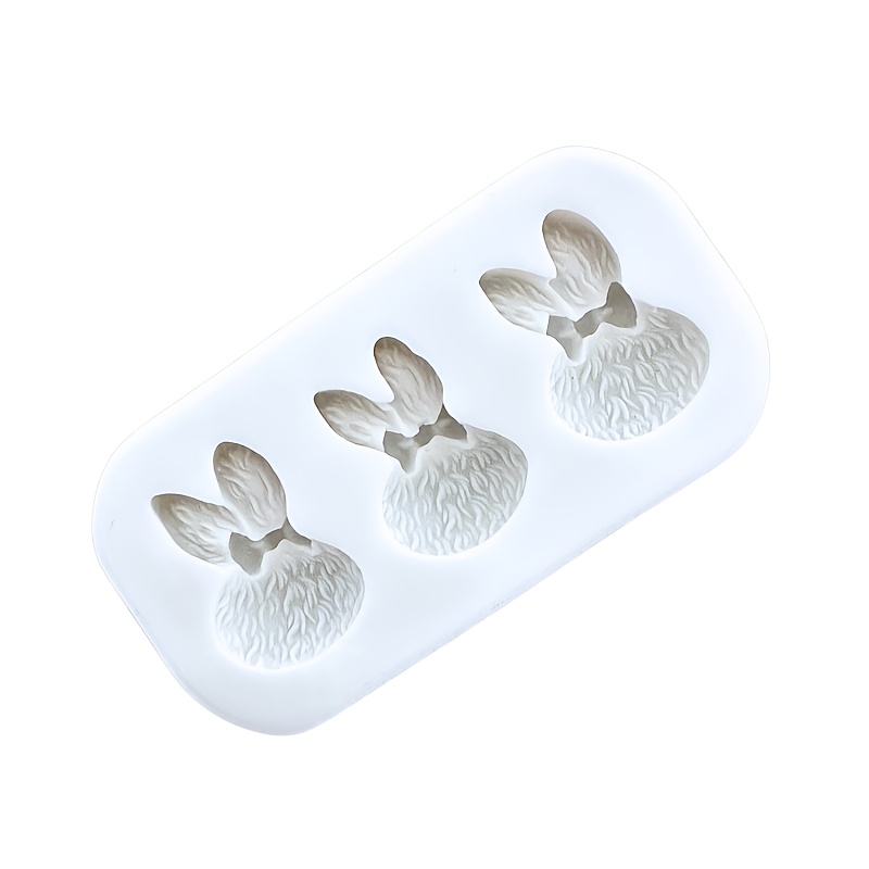 Image of Cherit Easter Bunny Ear Mold - Silicone Rabbit Mold With Bow For Fondant, Chocolate & Cupcake Decorating | Bow-kissing Ear, /microwave/, Cake Decorating For Easter Treats
