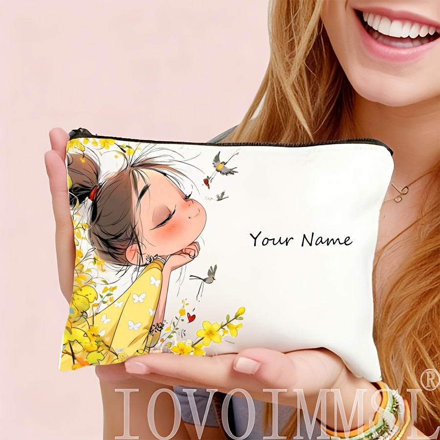 TEMU Borse da trucco personalizzabili motivo "Cara ", pochette cosmetiche, borse da trucco da viaggio, pochette, beauty case, astucci e sacchetti