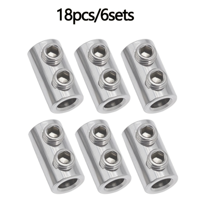 TEMU 18pcs Adjustable Cable Clamps, Wire Rope Clamps With Dual Holes, Locking Buckles, Fasteners, Adjustable Screws, Metal Fixing Devices, Hanging