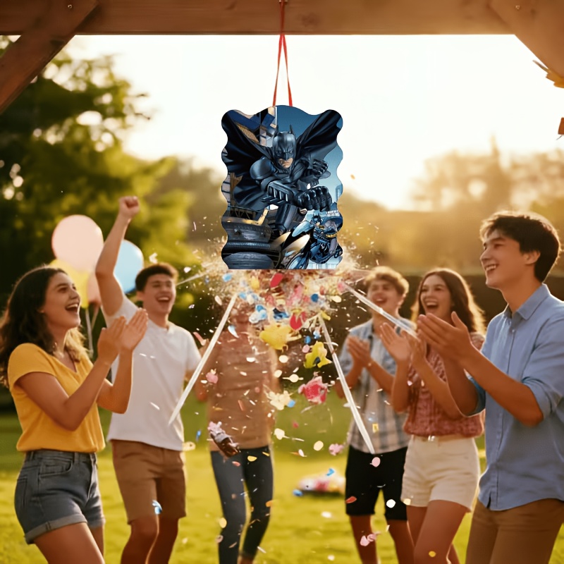 wb     superhero themed paper holiday hanging decorations pi ata   atmosphere and surprise to   making it the perfect decoration for birthday celebrations graduation ceremonies    