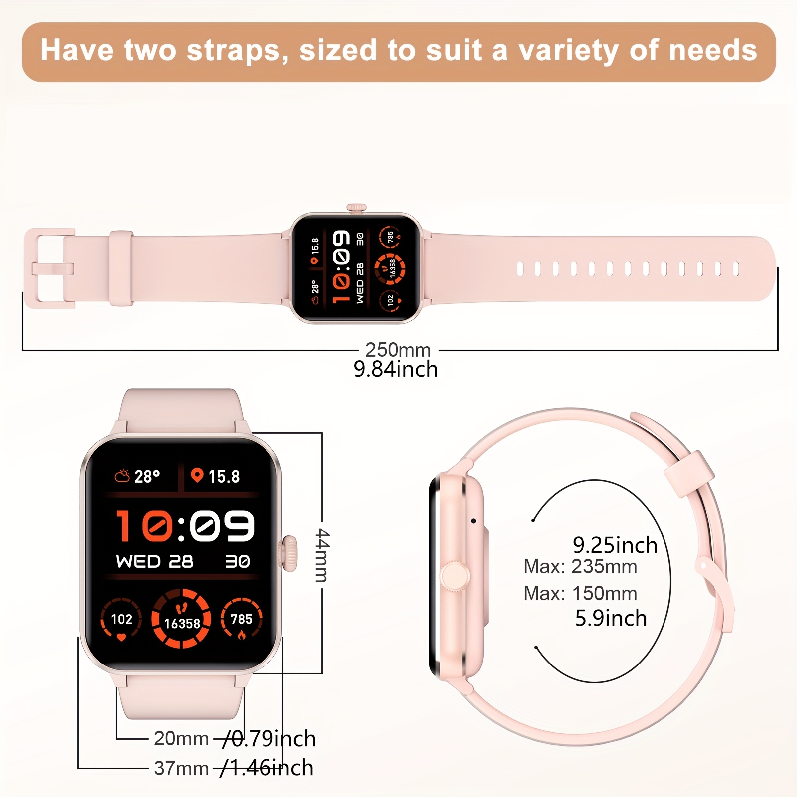 smartwatch for man women call answer dial   assistant   83 inch sports smartwatch fitness tracking monitor with pedometer calorie distance   valentines day gift birthday gift Product details 3