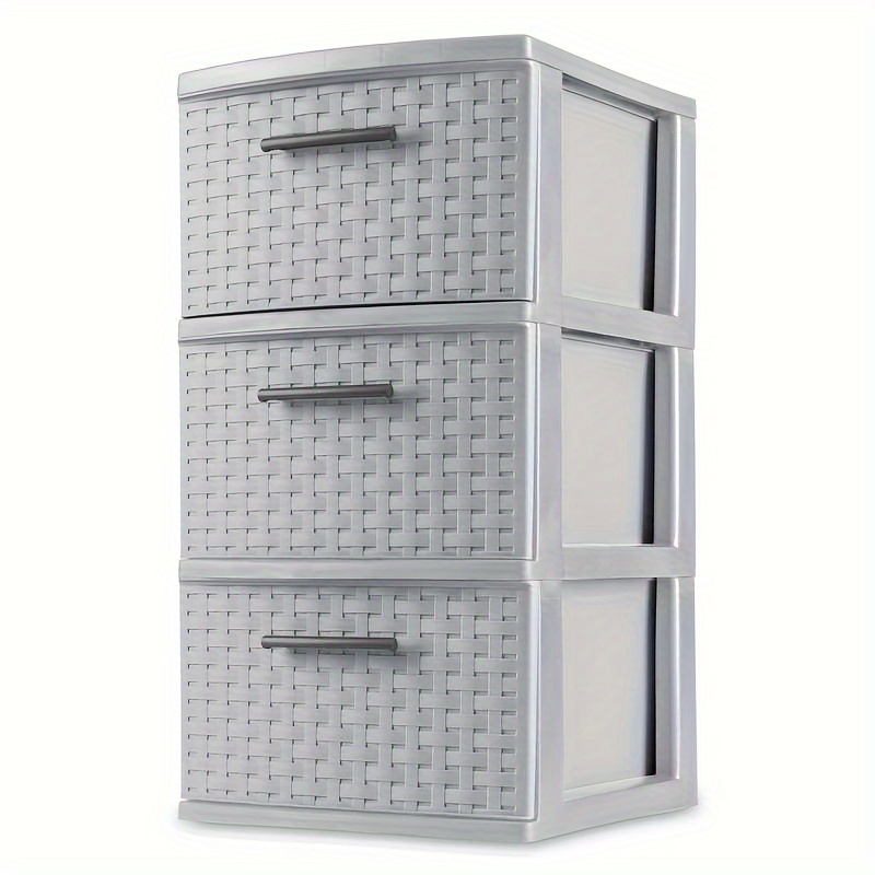 

3 Drawer Weave Tower Plastic, Cement