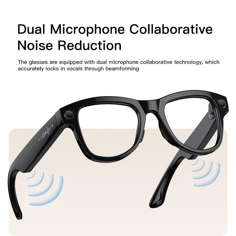 Zhizhi Fashion New Smart Glasses with Camera Ai Chatgpt Translator Dual-Microphone Noise Reduction Smart Glasses for Men Women Charging Case