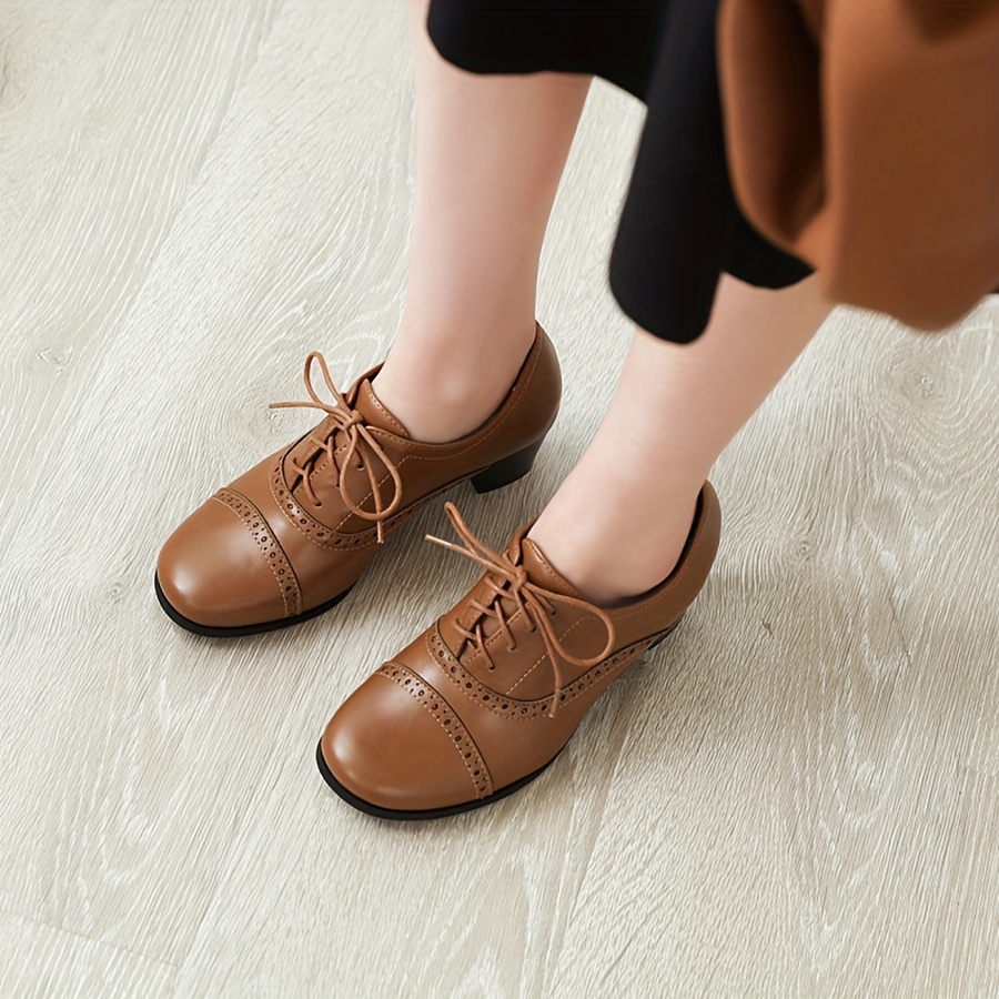 Vintage Brown Wingtip Oxfords Side View