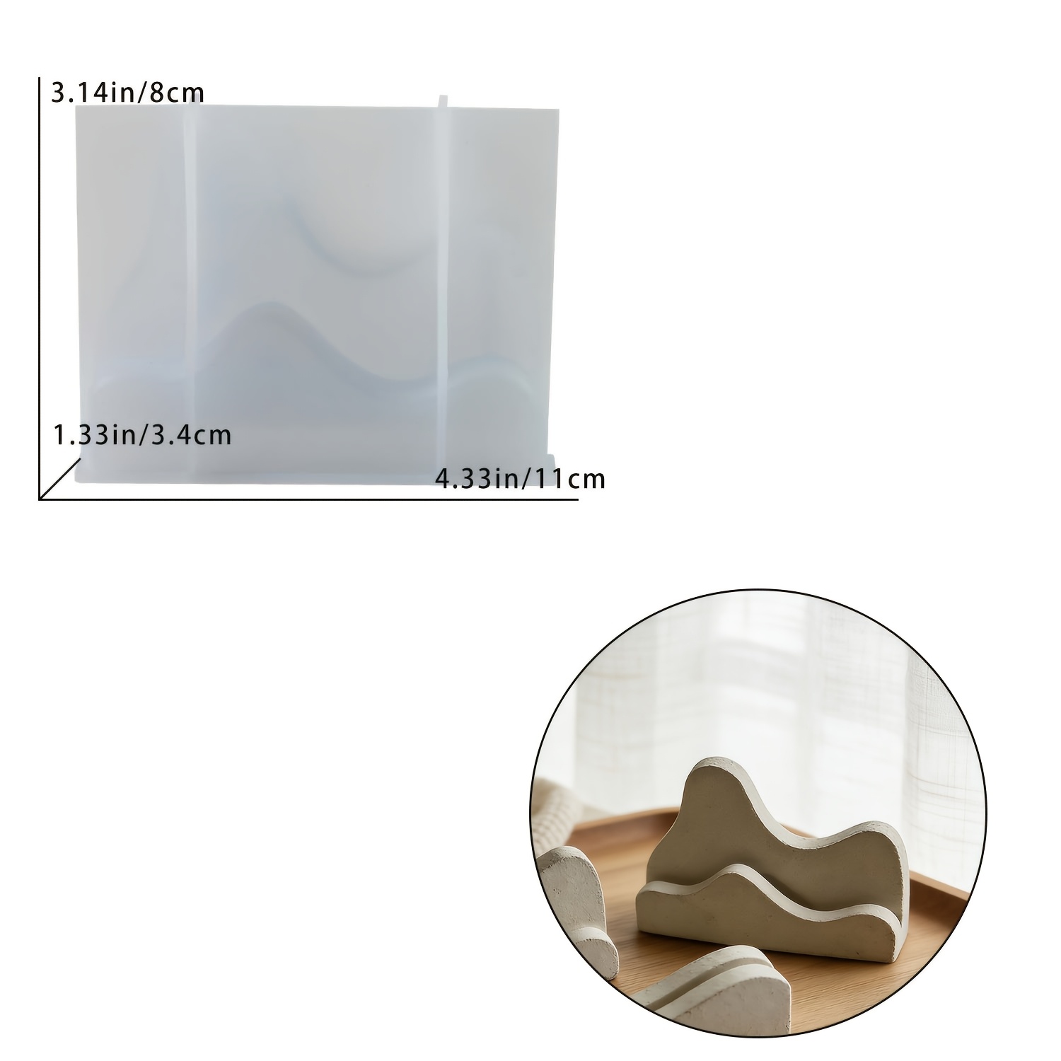 TEMU Stampi in resina e silicone, stampi in silicone per supporto a specchio, stampi per porta biglietti da , stampi per cornici fotografiche,