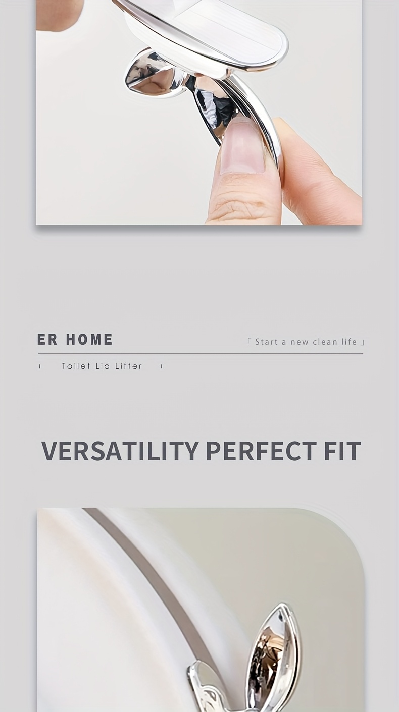 Toilet Lid Puller - No-Contact Hands-Free Toilet Cleaning Tool with Ergonomic Handle, Durable Plastic Bathroom Accessory for Easy Cleaning & Discreet Design, Toilet Accessories, Sleek Design, Smooth Finish