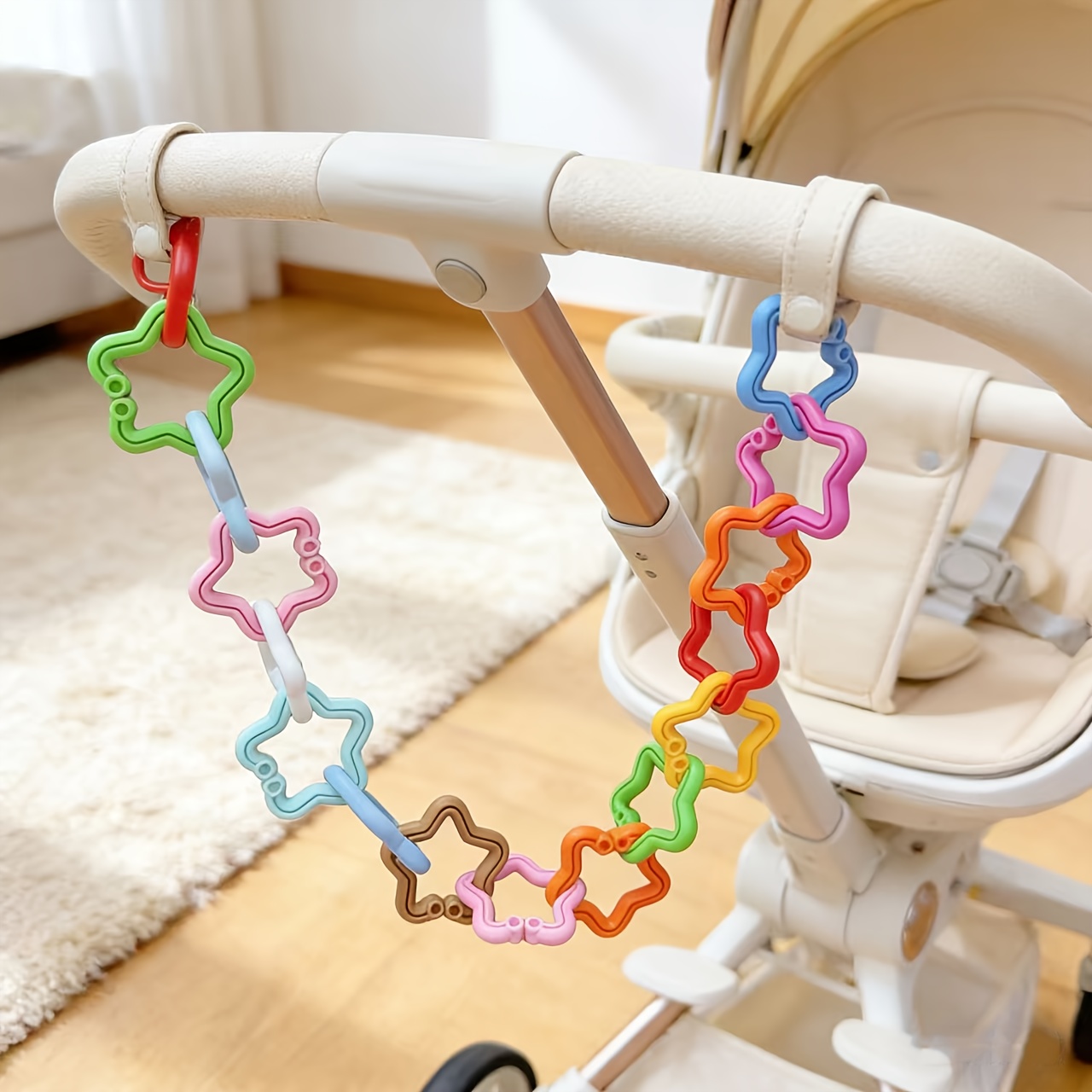 12-Color Rainbow Hanging Ring Baby Toys Set