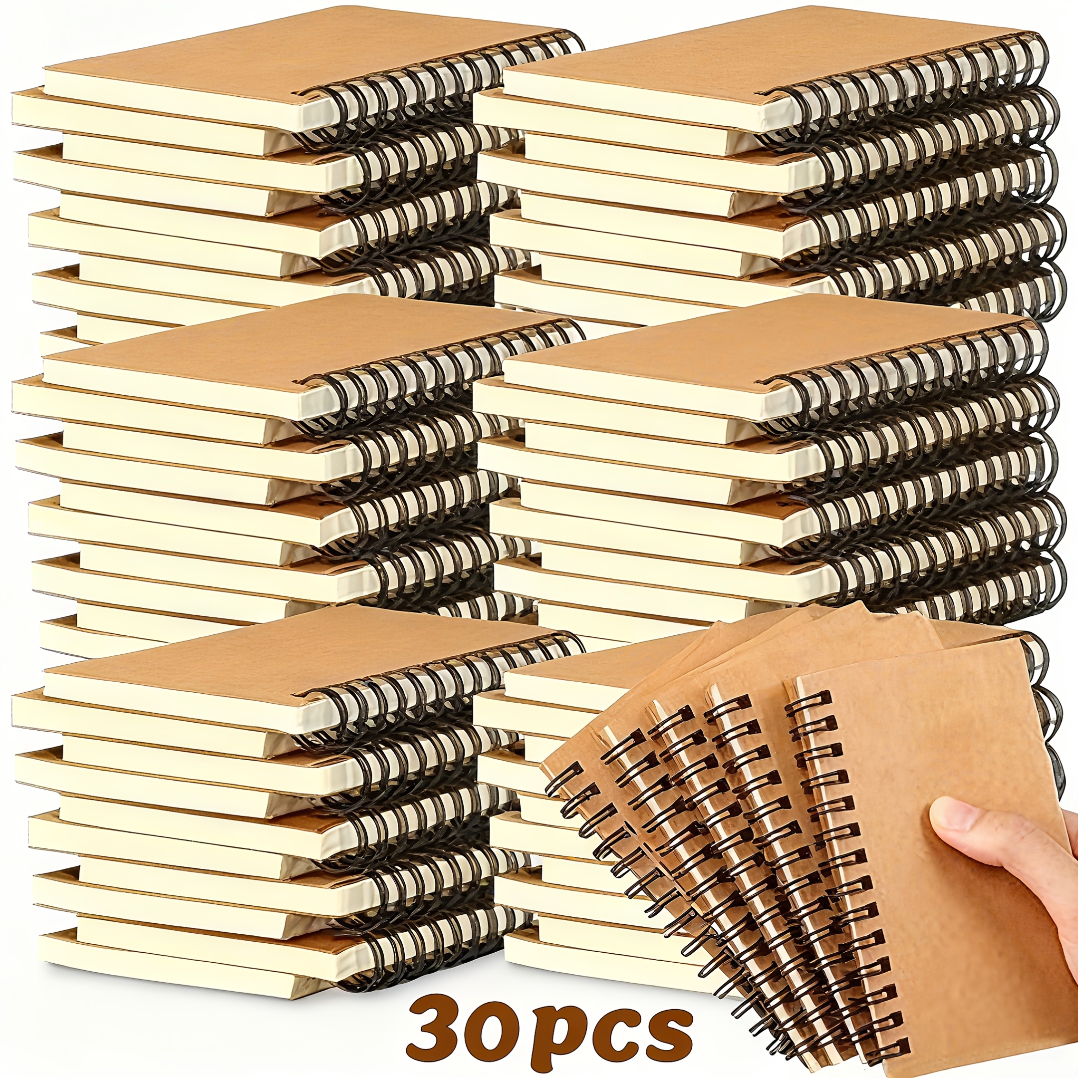 TEMU 30 Packs Mini Pocket Spiral Lined Notebooks, Paper Cover, 5x3, Ruled Notebooks Bulk, Hardcover Journal Notepad Travel Notebooks, Back To School