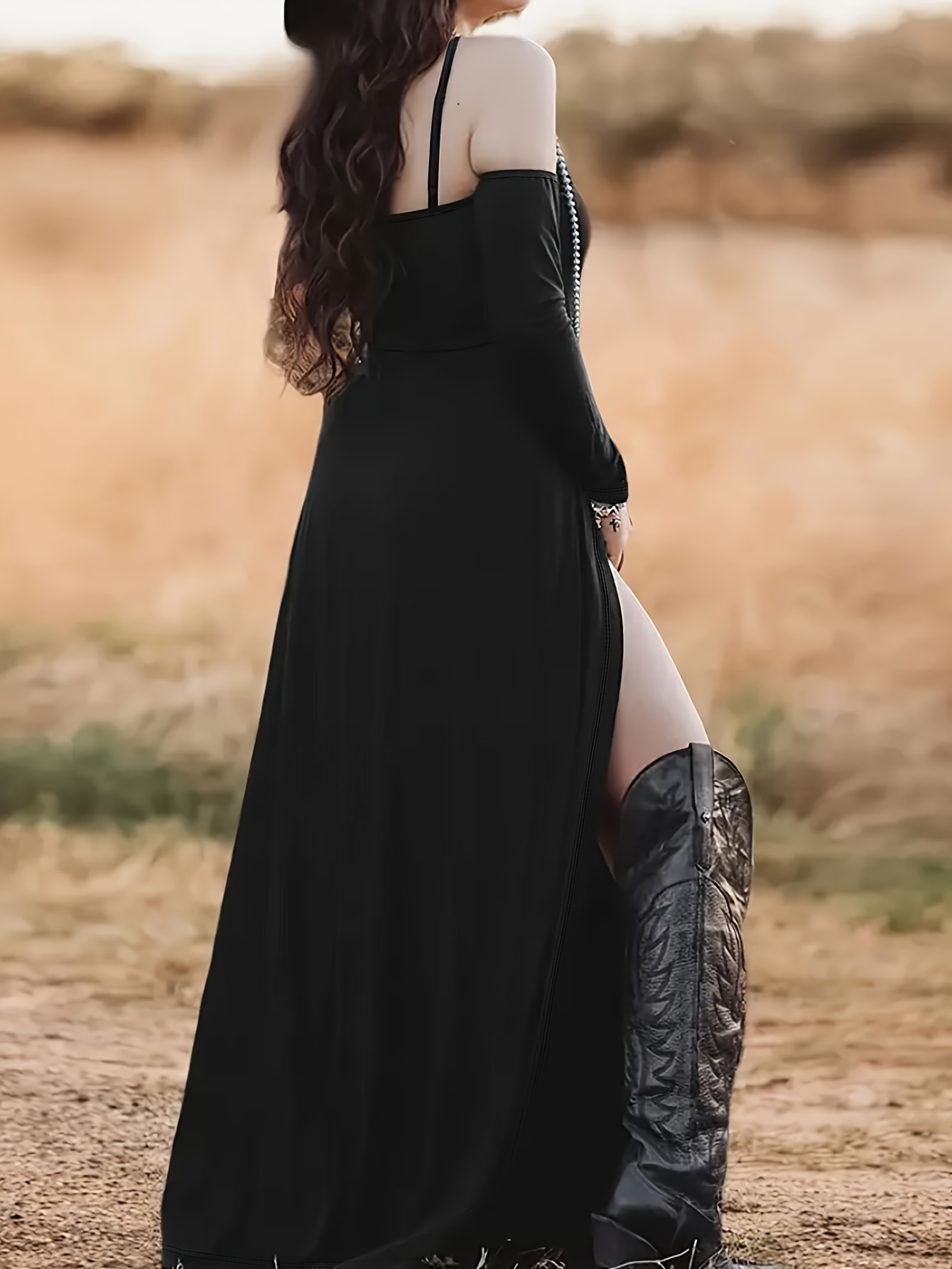 dresses with thigh high slits plus size Sexy Black Beaded Deep V-neck Thigh-high Slit Maternity Dress, Royal Blue / 3XL main image 0