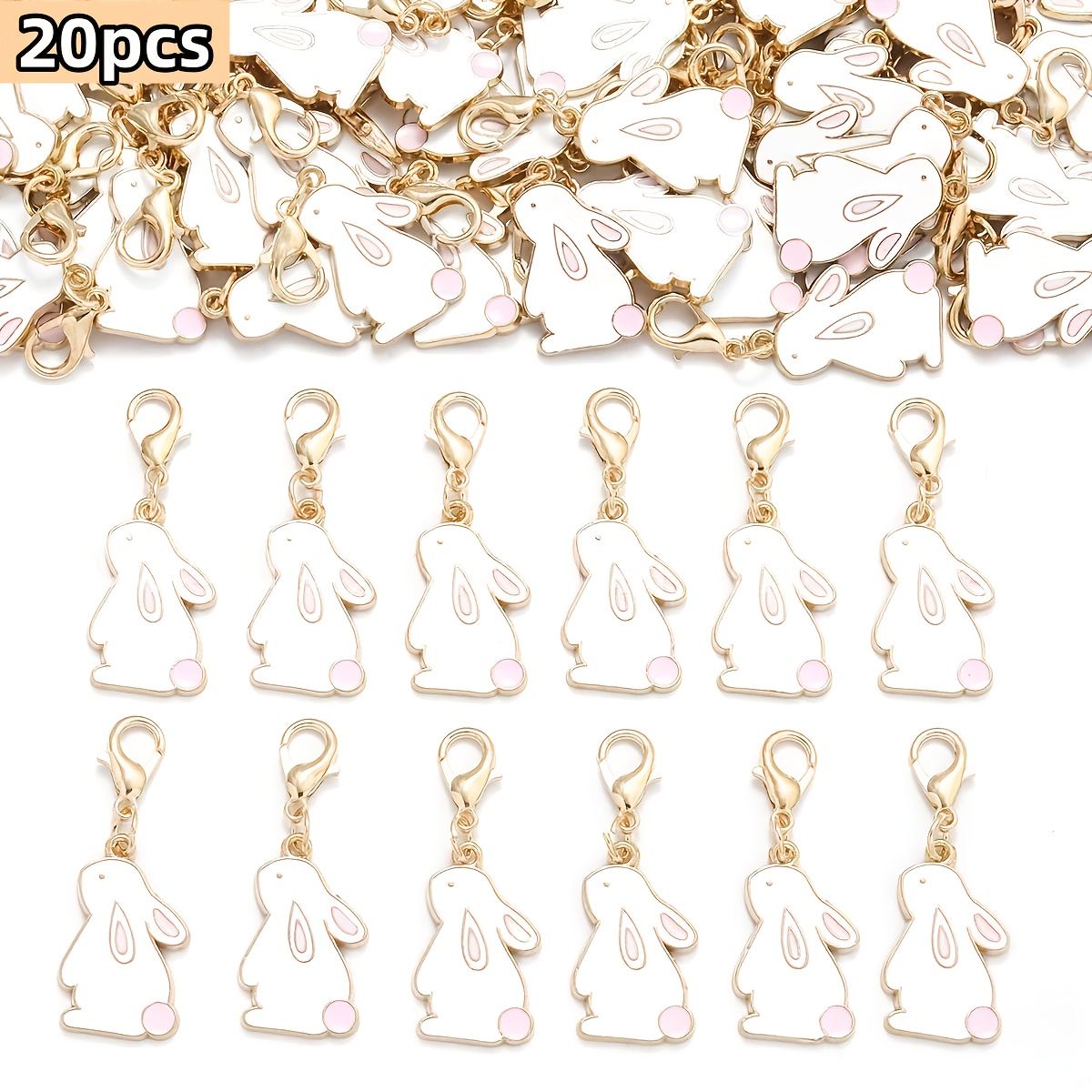 20pcs Rabbit Keychains, Diy Craft, Bag Accessories, Valentine's Day, Holiday Party, Easter Bunny, Carnival Gift Keychains