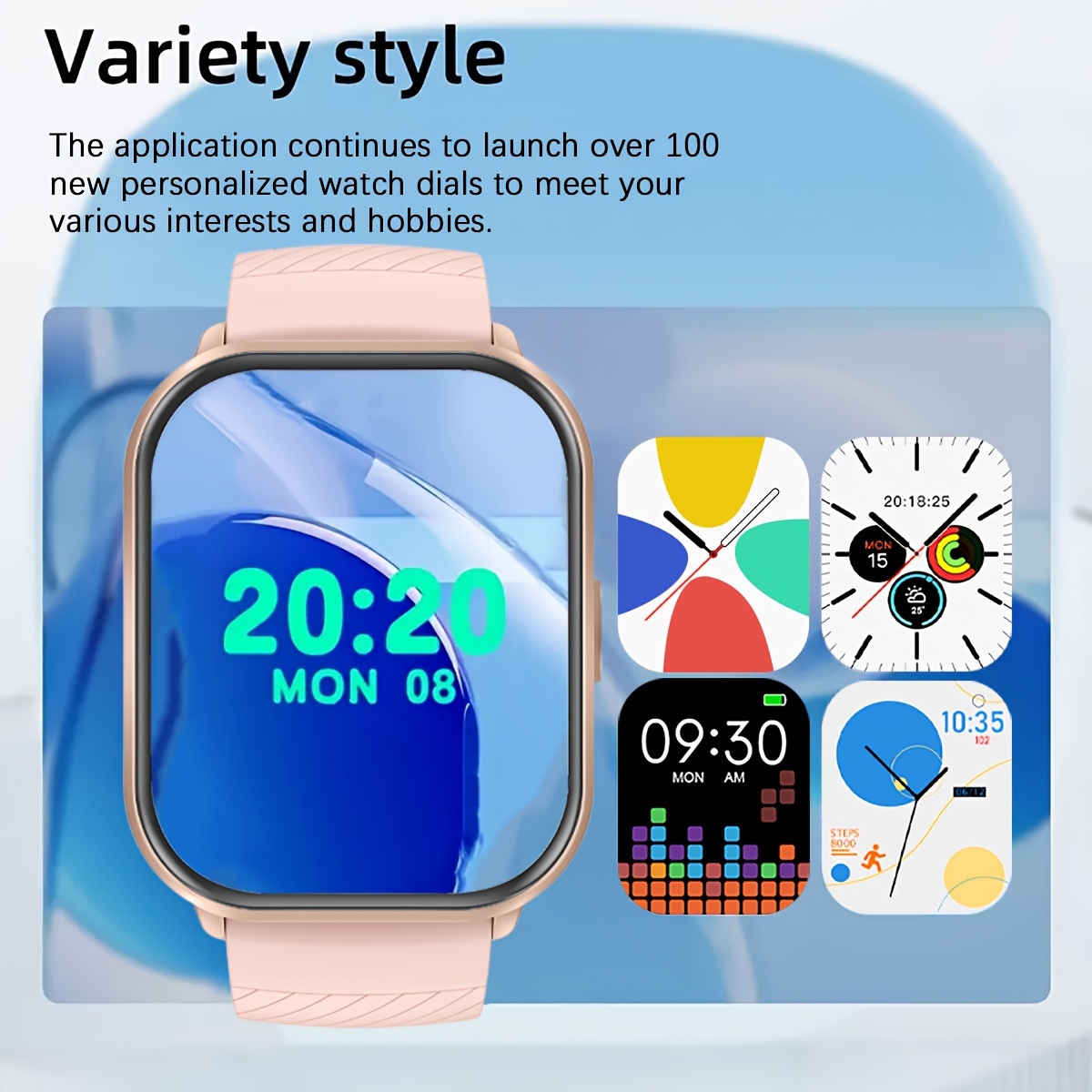 smart watch for men women 2 01 hd touchscreen wireless calls music pedometer counter compatible with android iphone black white options fitness watch modern wearable silicone strap watch smart watch for android phones details 0