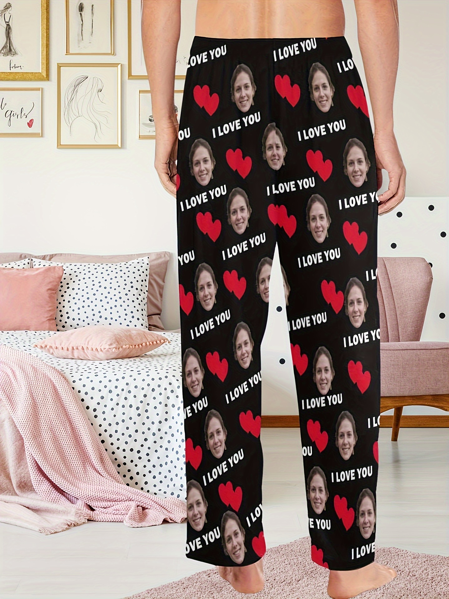 Personalized Pajama Pants For Men Women, Custom Unisex Faces