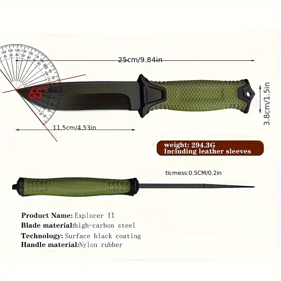 outdoor adventure survival knife made of high hardness stainless steel material multi purpose knife with scabbard and   suitable for camping hiking and outdoor use details 4