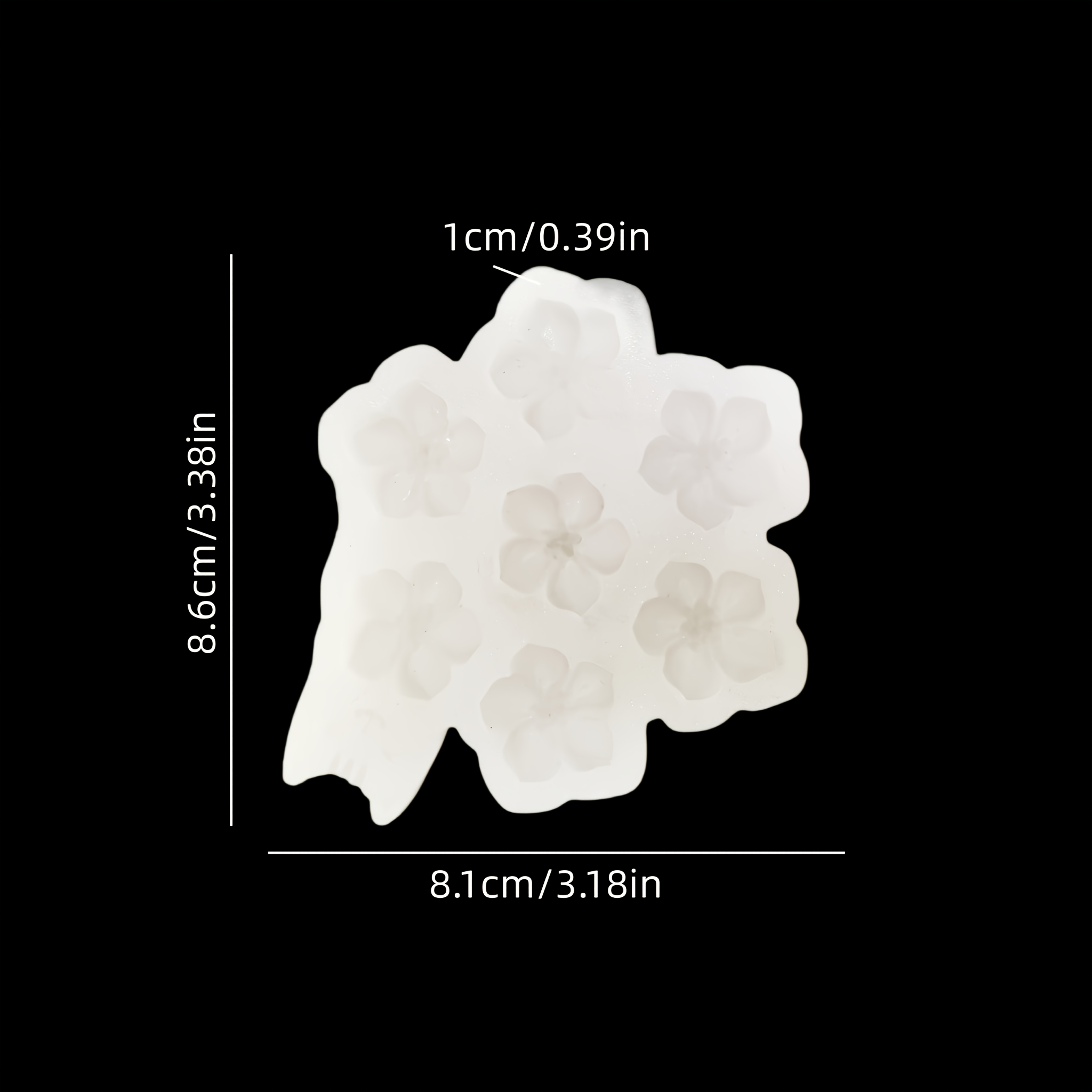 TEMU Stampo in silicone 3D a forma di fiori di ciliegio per argilla, gesso, argilla polimerica, ecc. Ciondoli, orecchini, ornamenti, decorazioni per