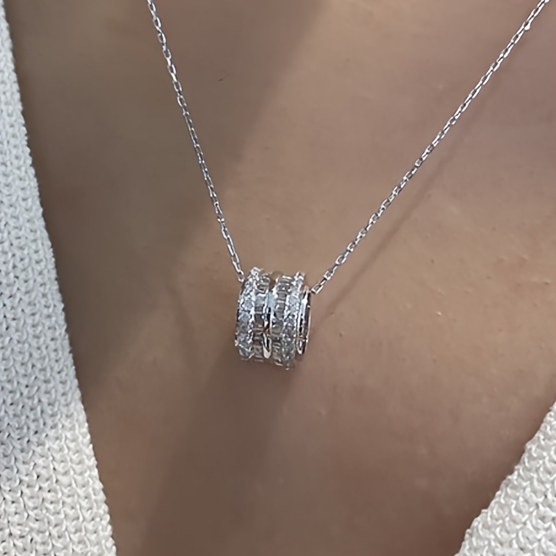 TEMU 1pz Collana Pendente da con Lusso e Sintetico Completo, Accessorio Elegante per Feste, Regalo Versatile per o San Valentino