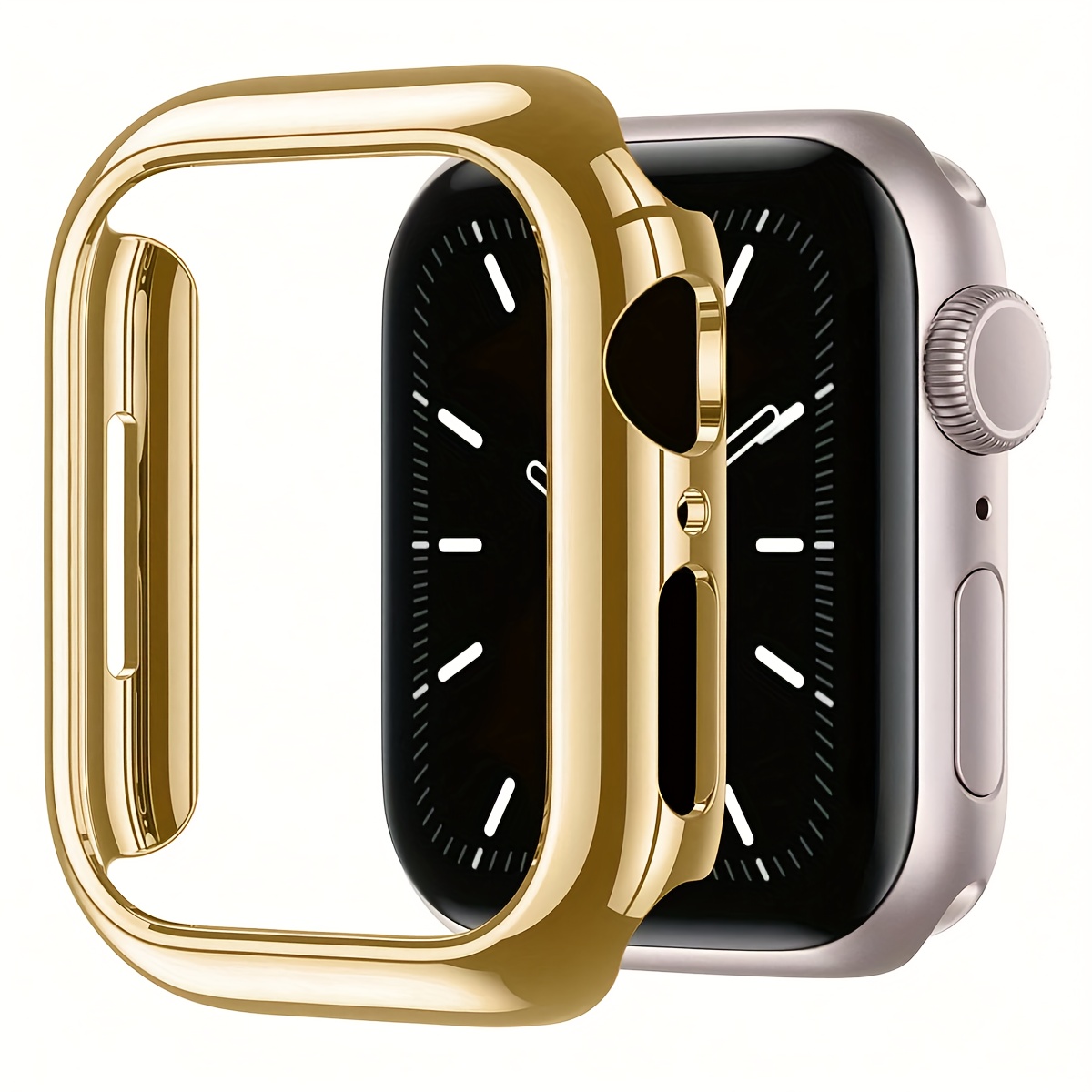 TEMU 1 pièce Étui électroplaqué pour homme et femme [ protecteur d'écran] compatible avec Apple Watch Series 12 SE/11/10/9/8/7/6/5/4, coque de