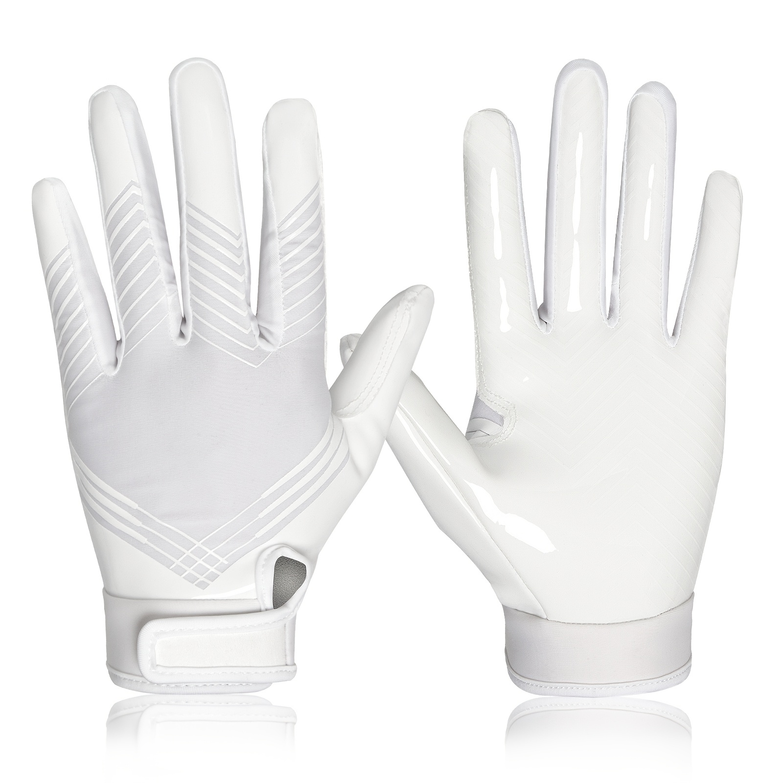 a pair of   receiver gloves featuring a   lace up closure unisex design for adults   traction     suitable for   outdoor activities