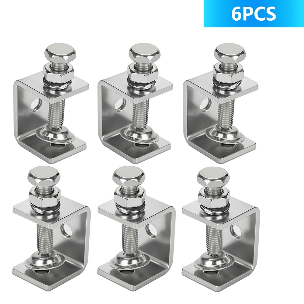 TEMU 6pcs Carbon Steel Small C Clamp Set, 1 Inch Heavy Duty Metal C-clamp, Mini Tiger Clamp G-clamp U Clamps With Stable Wide Jaw Opening/i-beam